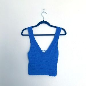 Alice and Olivia Blue Crop Top Size Small